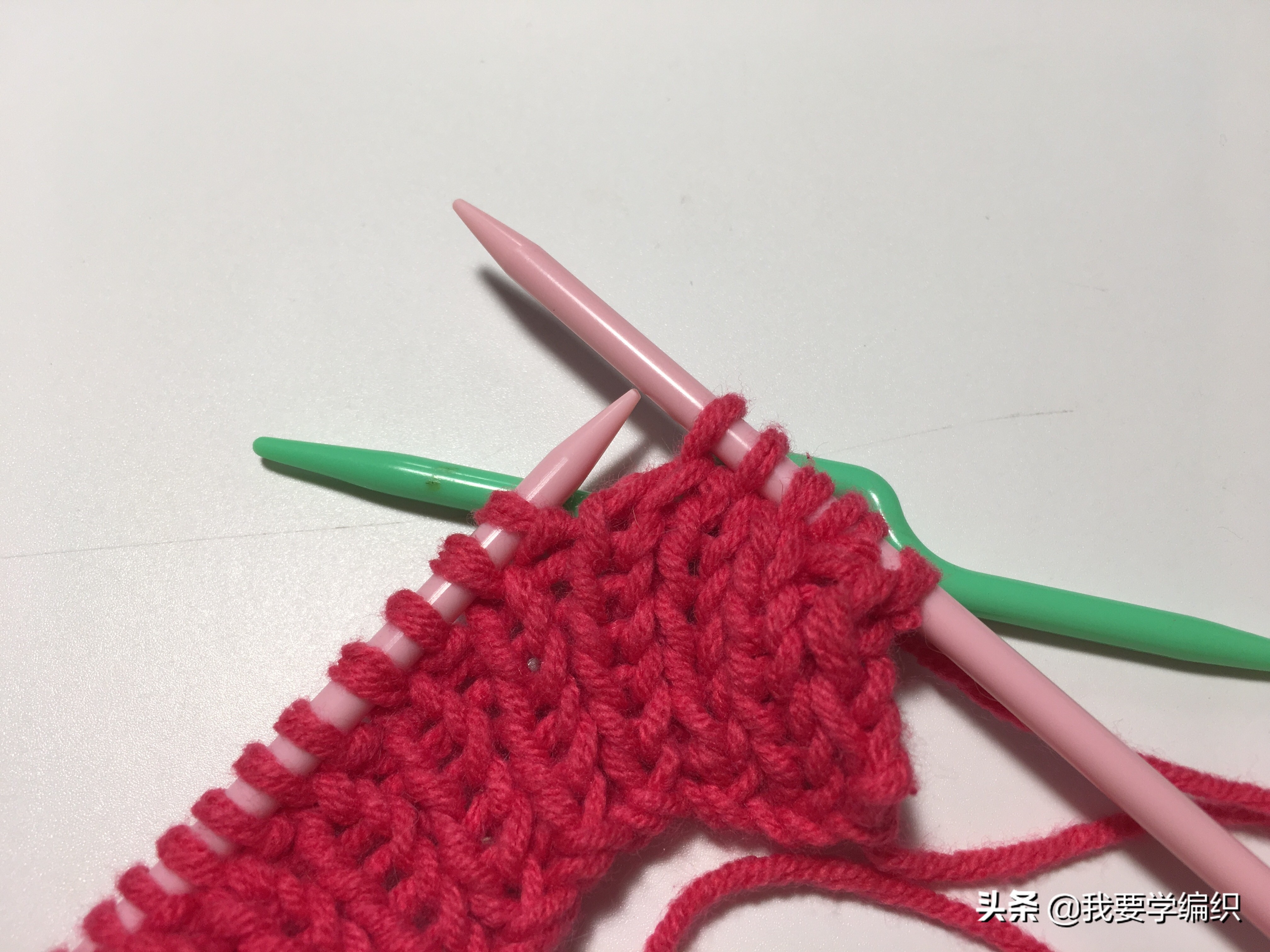 灯笼花底边编织教程,棒针编织大红灯笼教程