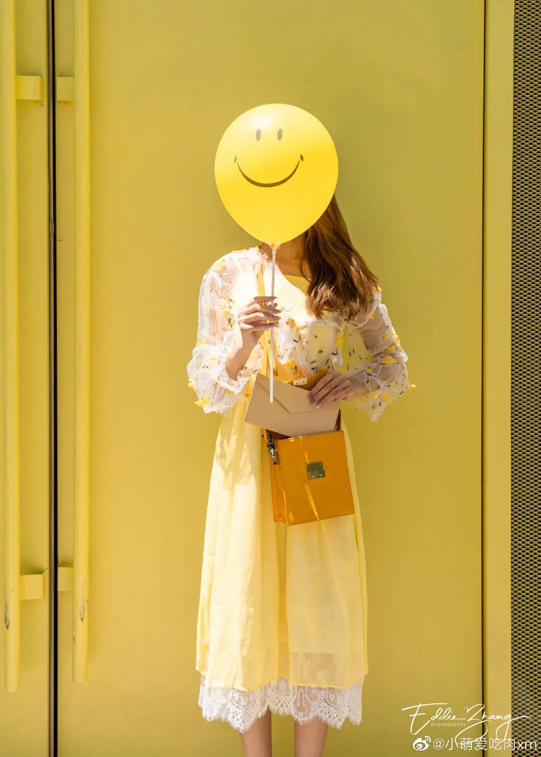 黄色小清新风格写真集，少女写真