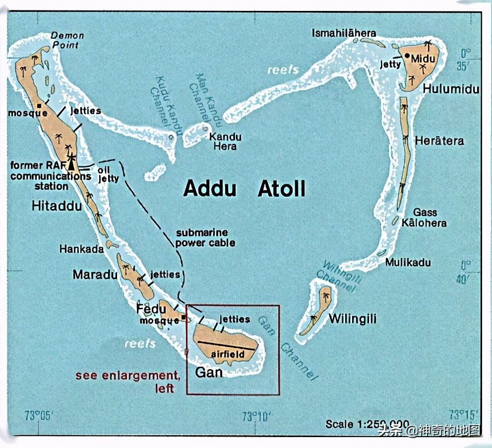 马尔代夫岛屿排名和地理位置,地图中的马尔代夫