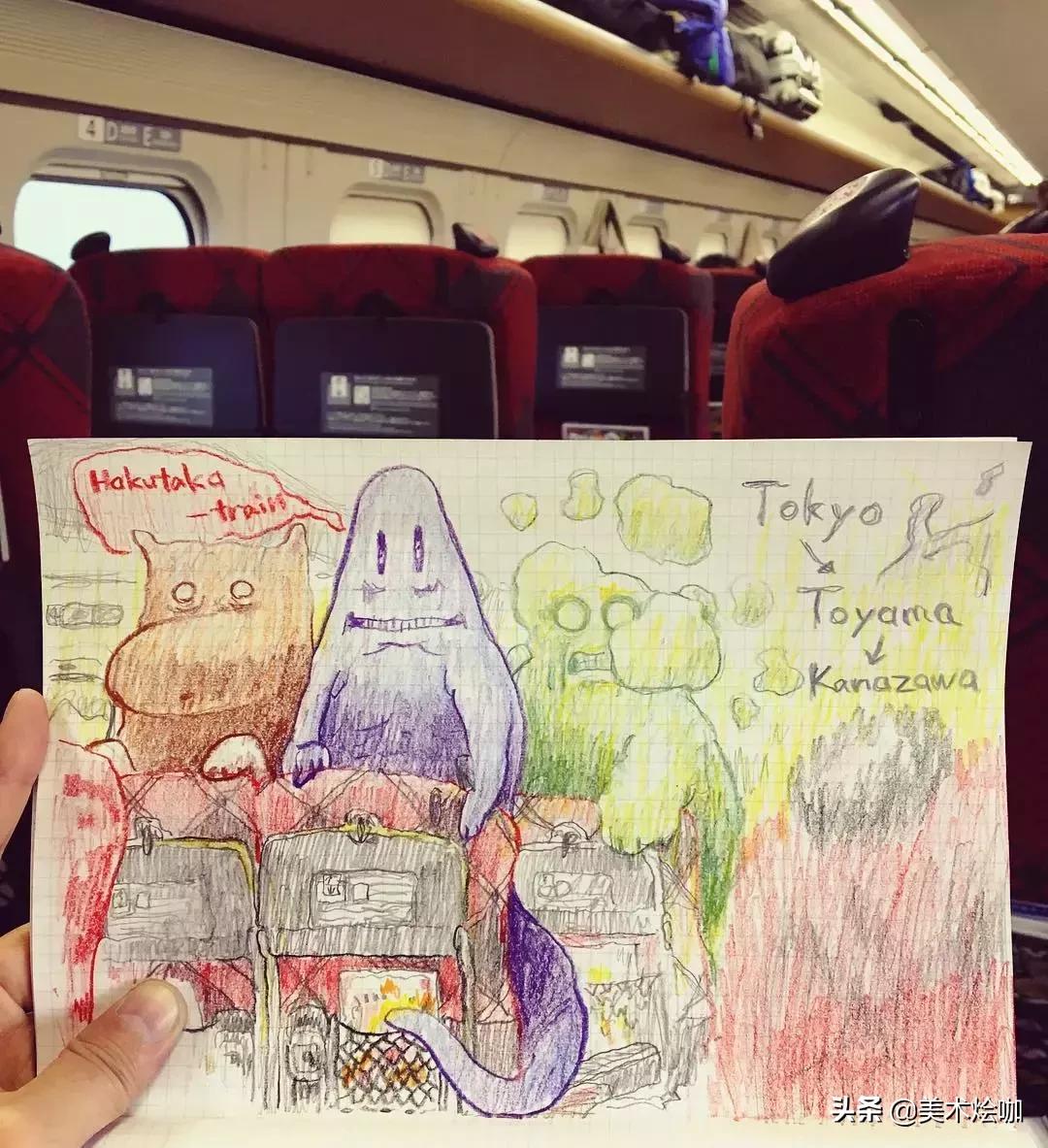 速写简单手绘稿,别人的速写本