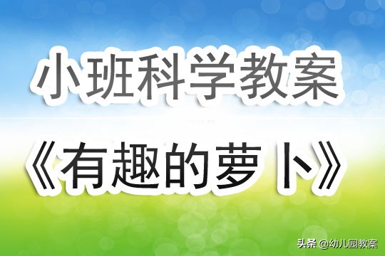 有趣的萝卜幼儿园教案,小班科学种植萝卜教案
