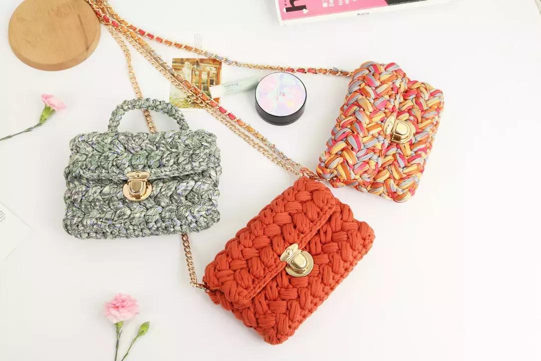 编织小香风材料包,手工diy小香风包编织教程