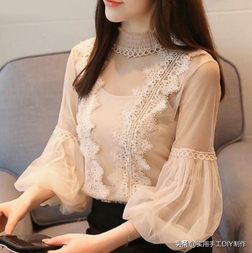 布艺裙子作品,手工蕾丝花边上衣