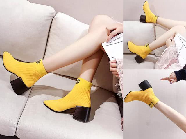 小短靴洋气又高级暴走不累脚,黄色小短靴