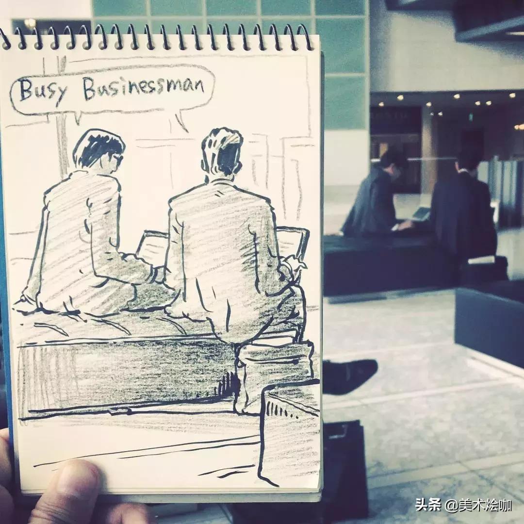 速写简单手绘稿,别人的速写本