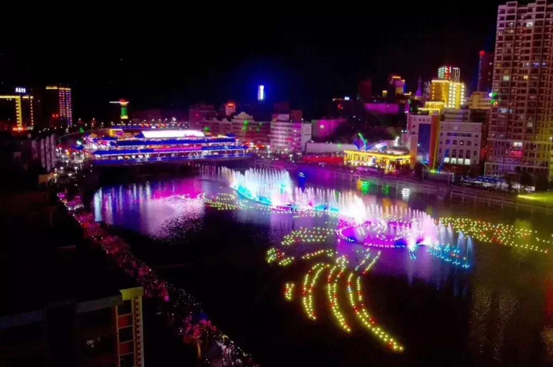 宝鸡灯光喷泉,美好的宝鸡音乐喷泉水景灯光秀