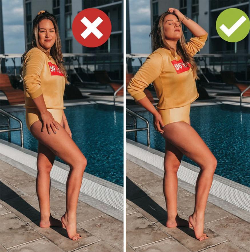 最好看又不显胖的拍照姿势,拍照怎么摆pose不显胖