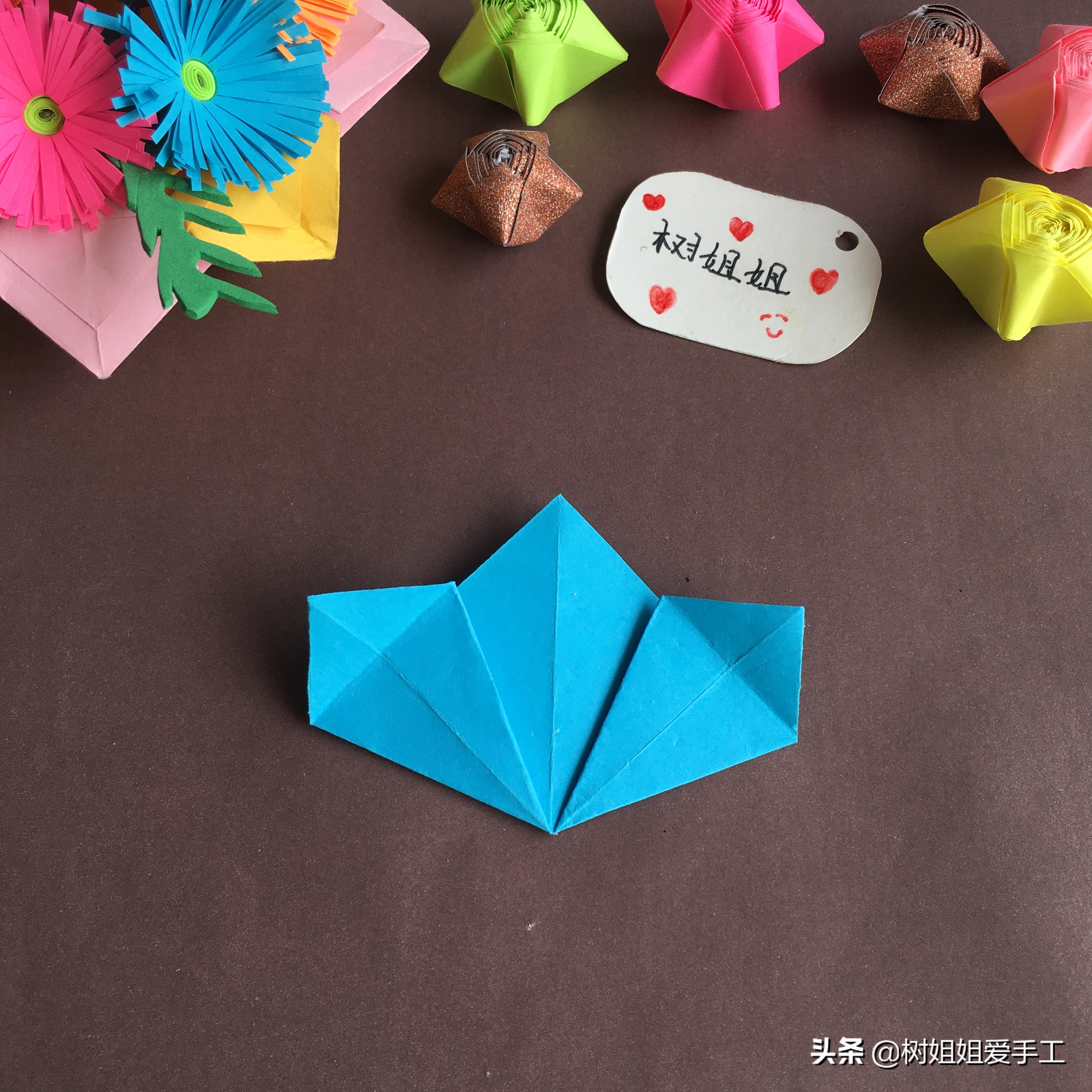 樱花花球简单折纸,简单的樱花球折纸