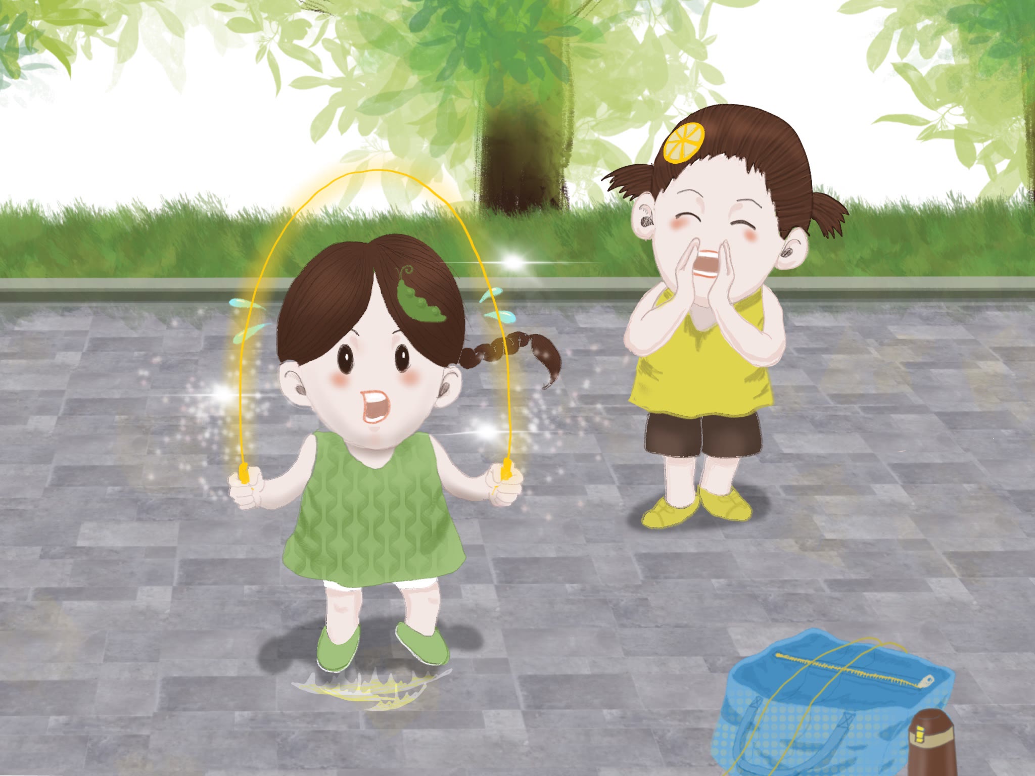 「亲子漫画」萌娃爱运动系列:神奇的跳绳