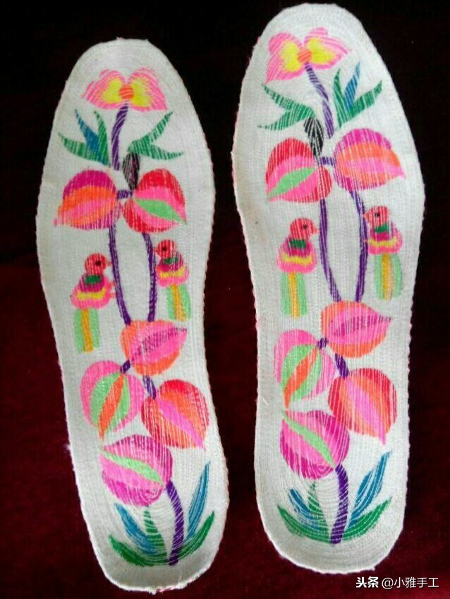 云南小巧妹自做鞋垫刺绣教程,孙姐手工刺绣鞋垫教程