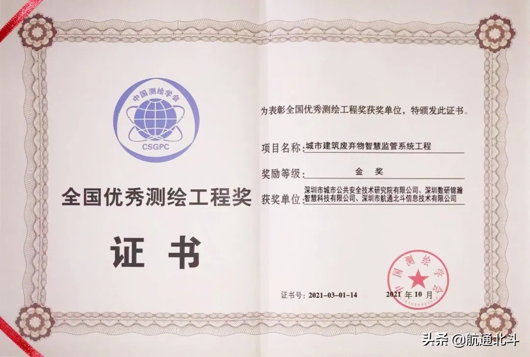 北斗卫星捷报,喜讯运鸿集团又获一个国家级奖项