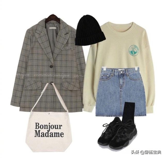 格子西装搭配灰色牛仔裤,男士灰色格子休闲西装搭配牛仔裤