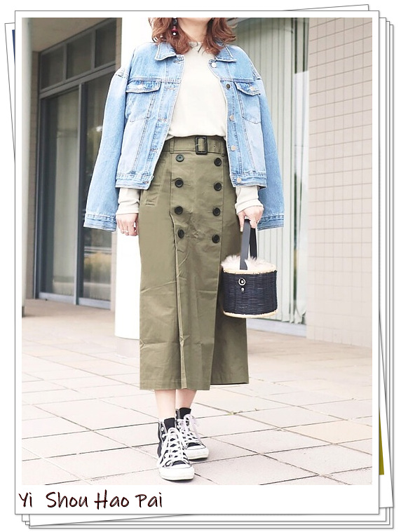 风衣半身裙中长款秋冬穿搭,风衣半裙同系列