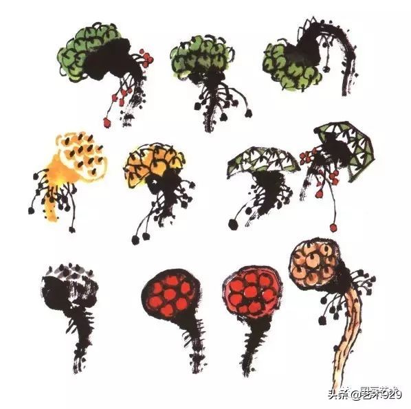 荷花的画法和步骤图解,最简单的荷花画法一学就会