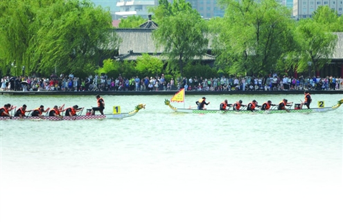 济南大明湖龙舟大赛,济南明湖龙舟文化节开幕