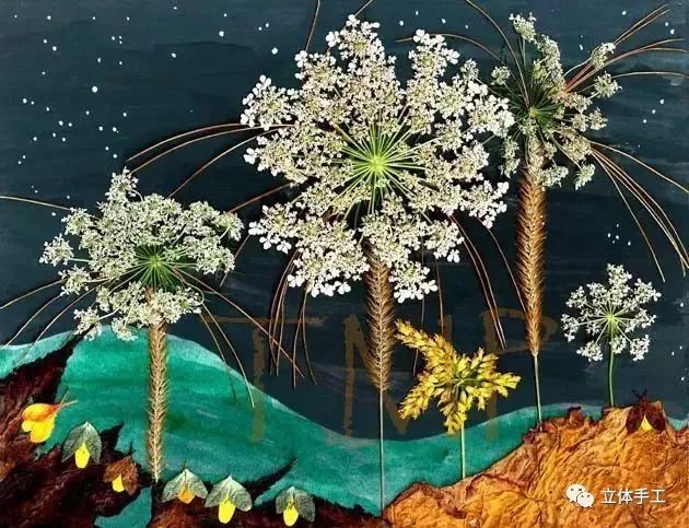 落叶拼贴画图片大全,落叶和花草拼贴画