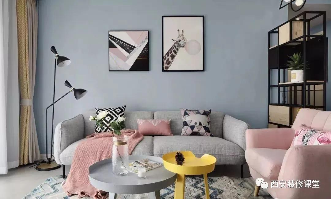 马卡龙色系装修效果图全屋,马卡龙色装修客厅