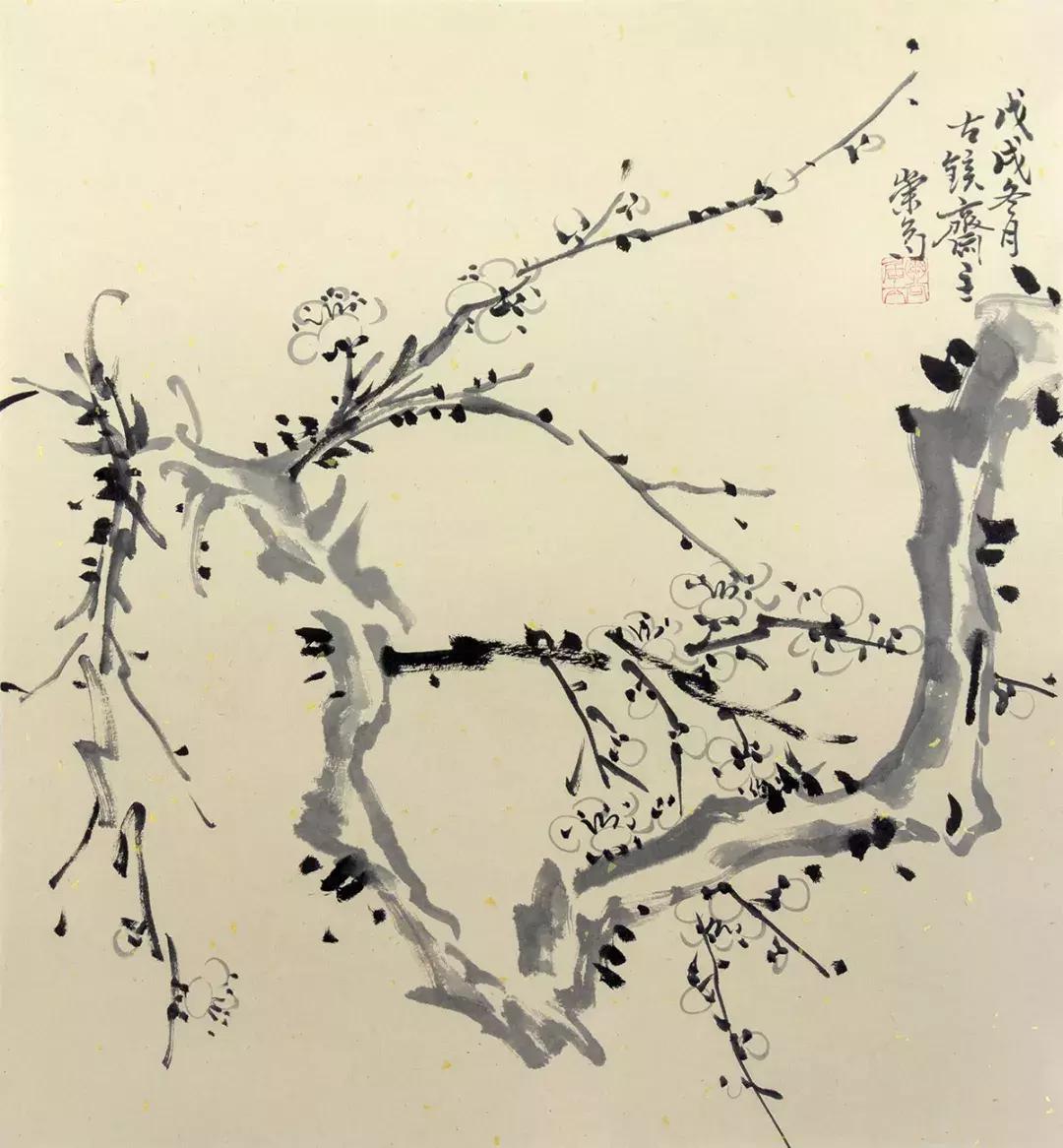 梅兰竹菊国画中的山石画法,梅兰竹菊国画写意教学视频