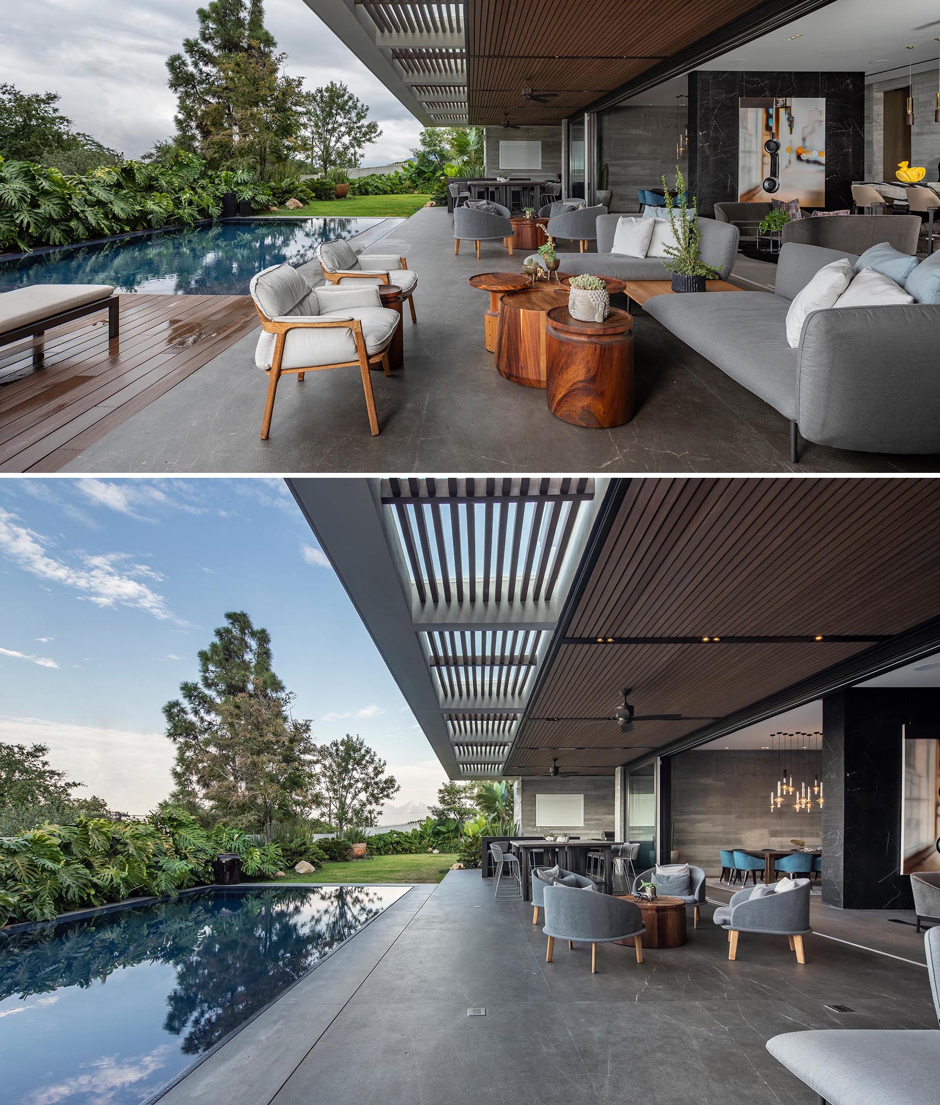 她家原木风装修,木板水泥装修风格