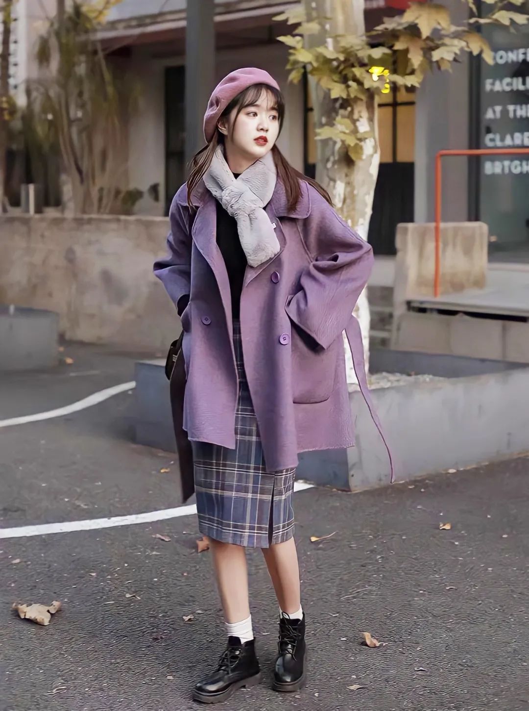 马丁靴冬天裤子,马丁靴长筒秋冬过膝搭配示范