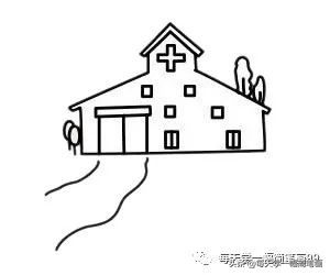 医院简笔画简单又漂亮图片,医院楼房简笔画