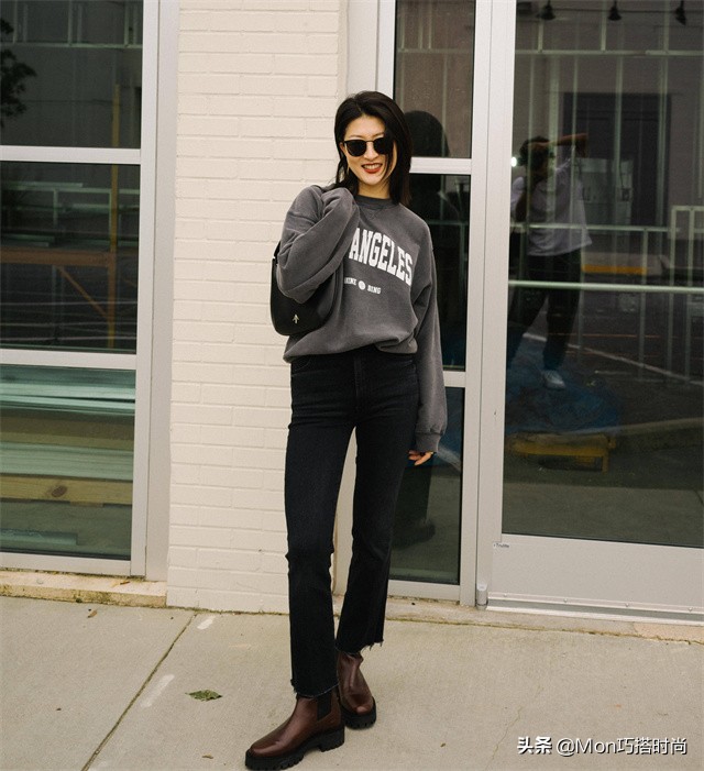 九分裤短靴利落显高又时髦,牛仔裤短靴入冬正流行好看又高级