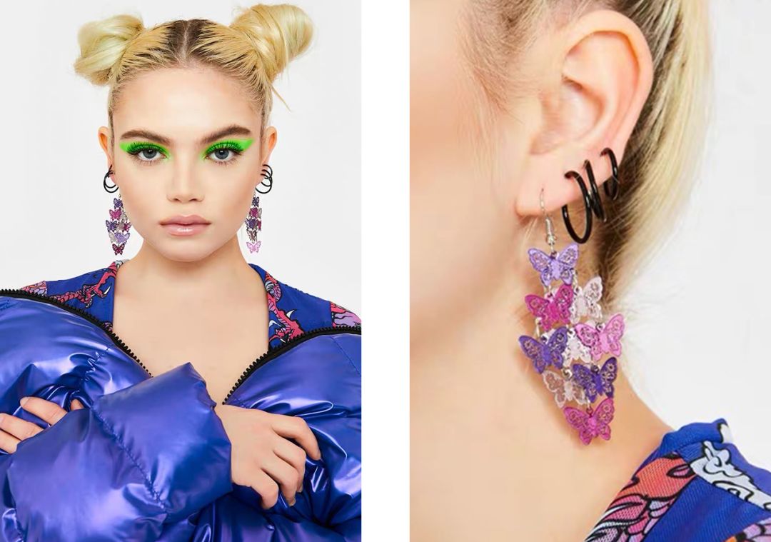 童年饰品金蝴蝶,童年土味发饰效果图