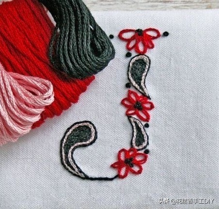 刺绣英文字母教程全针绣,好看有意义的刺绣