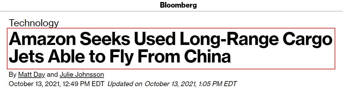 亚马逊拟购二手货机从亚洲进货以避开美国港口拥堵