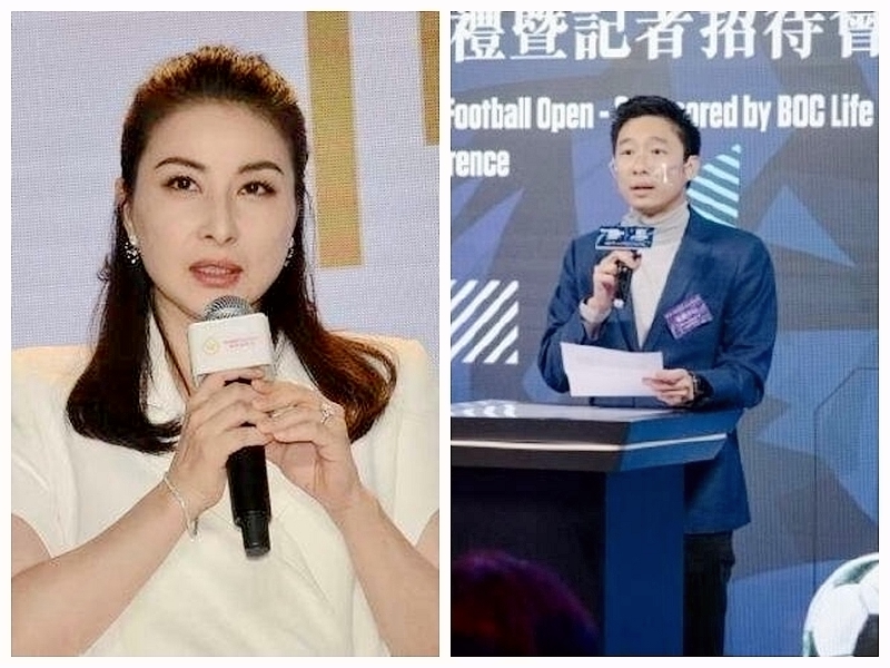 郭晶晶黑西装穿搭,郭晶晶穿蓝色裙配西装