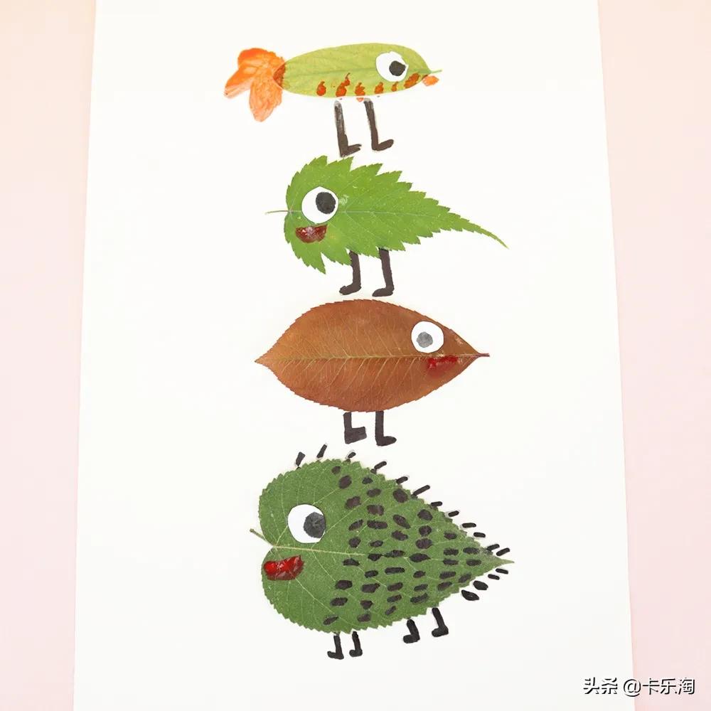 一年级树叶画手工贴画一等奖,手工树叶画最简单的制作方法