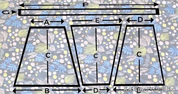 时尚一片式裹裙连衣裙裁剪图,后开叉裙的缝制方法