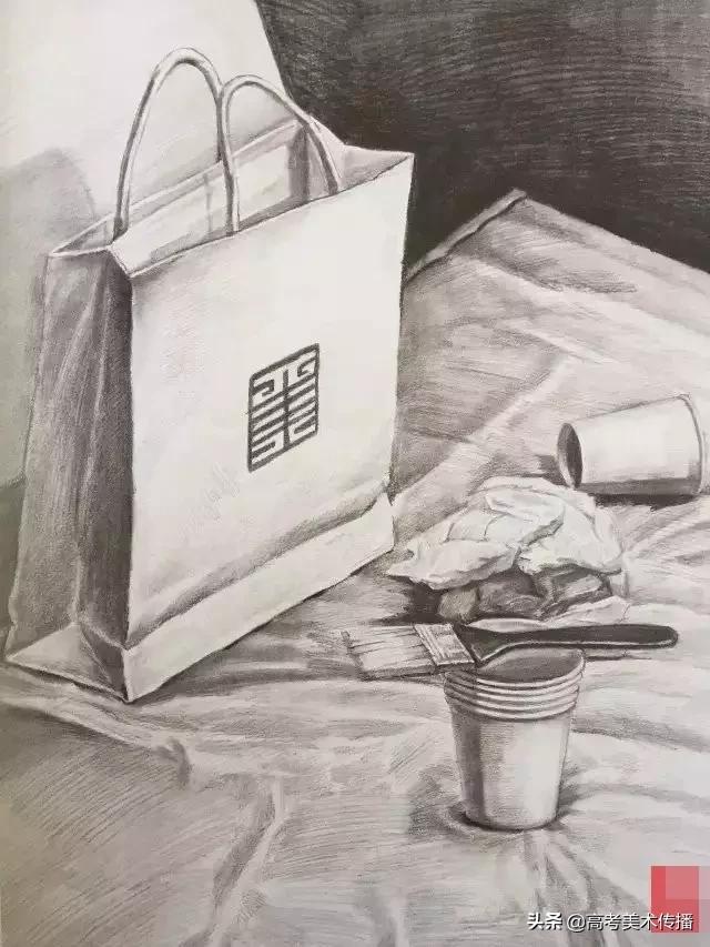 西安美院静物素描高分卷,西安美院素描半身像高分卷