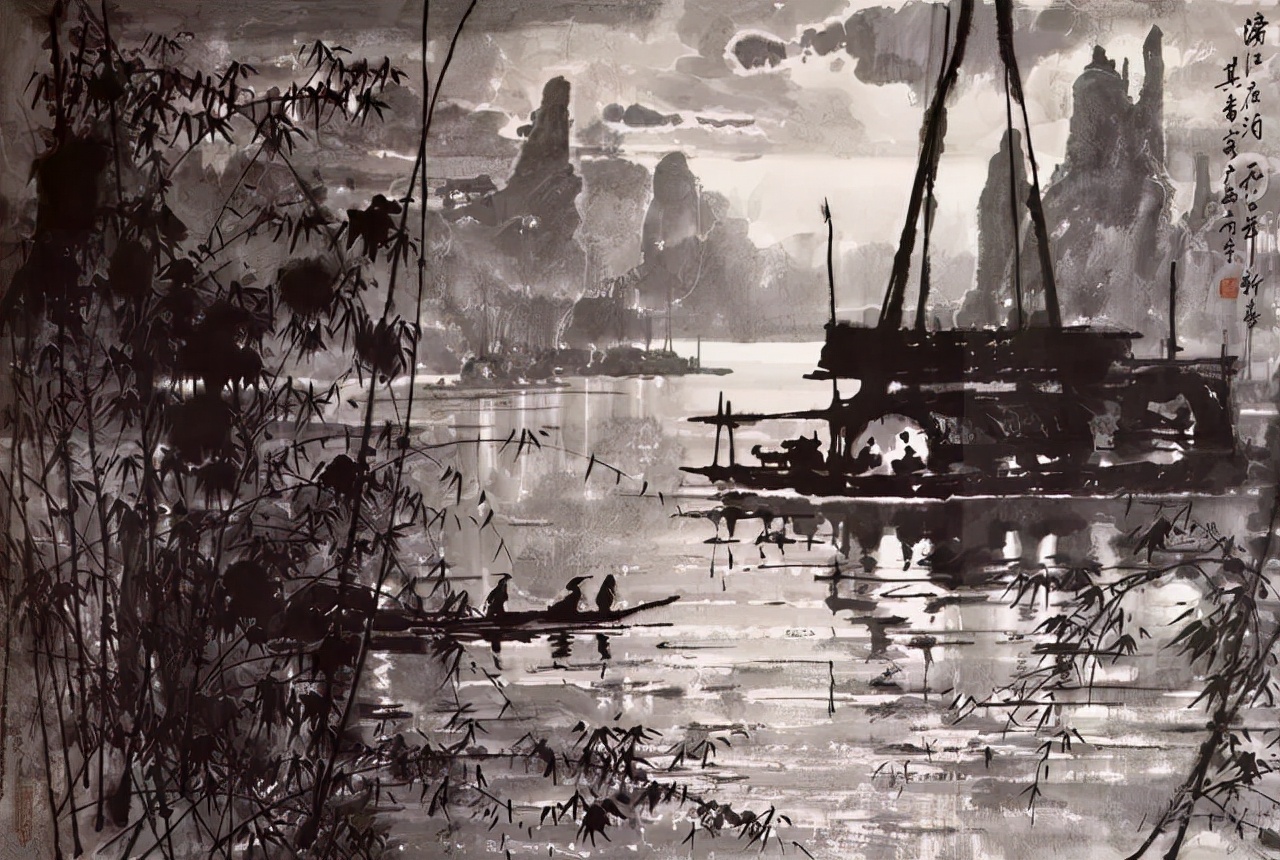 水墨画夜景欣赏,画夜景最好的中国画