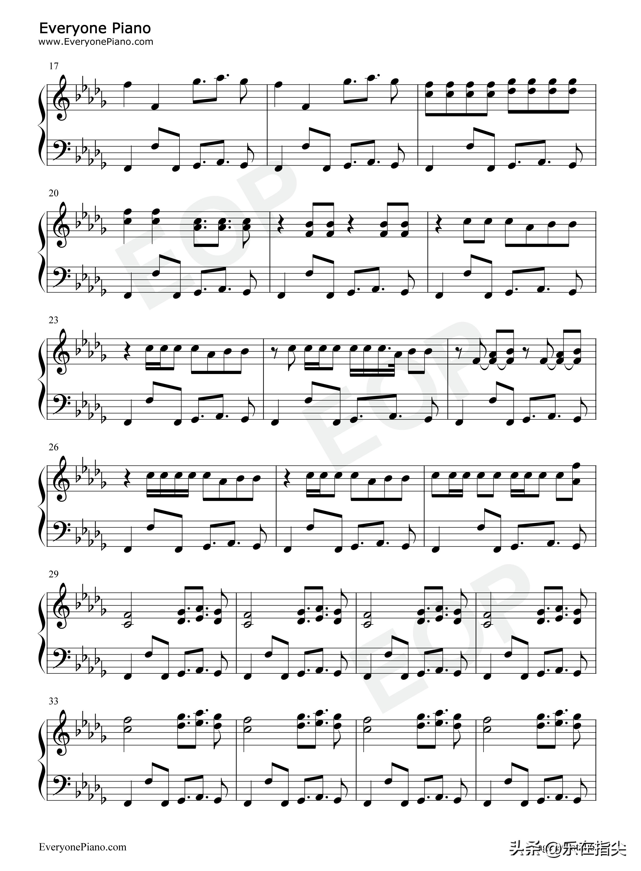 no钢琴谱五线谱,别知己五线谱钢琴谱双手指法