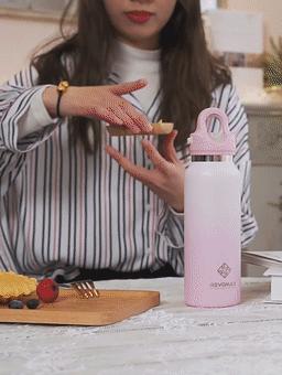 正品便携式一键开盖水杯,无需手拧保温水杯