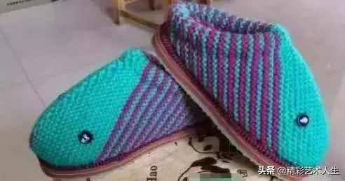 毛线拖鞋无后跟棒针编织全过程,棒针织毛线拖鞋花样图案大全