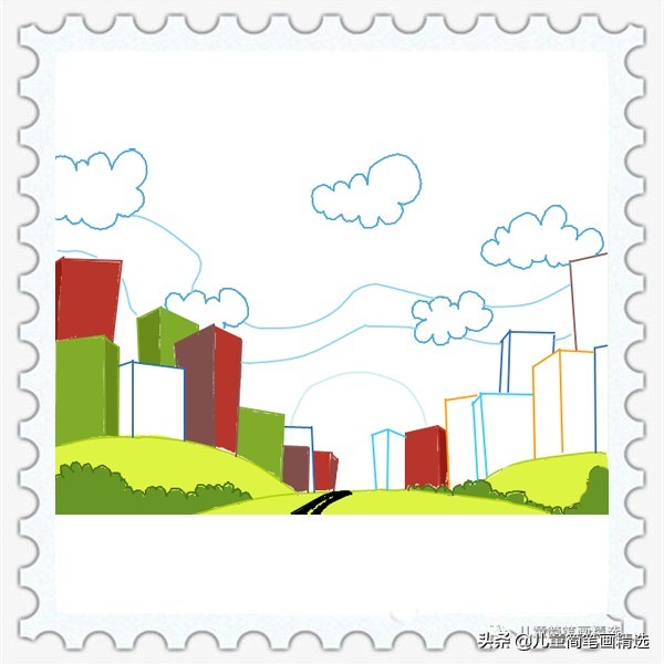 草坪简笔画简单又好看,儿童城市简笔画简单又漂亮