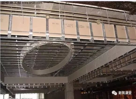 轻钢龙骨石膏板造型吊顶施工视频,石膏板天花吊顶施工全过程