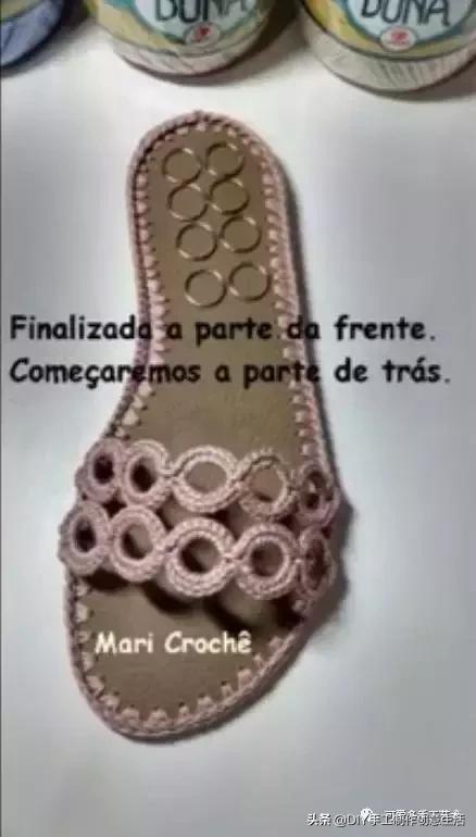 旧鞋底改造钩针鞋教程,手工钩鞋教程春夏季椰子鞋