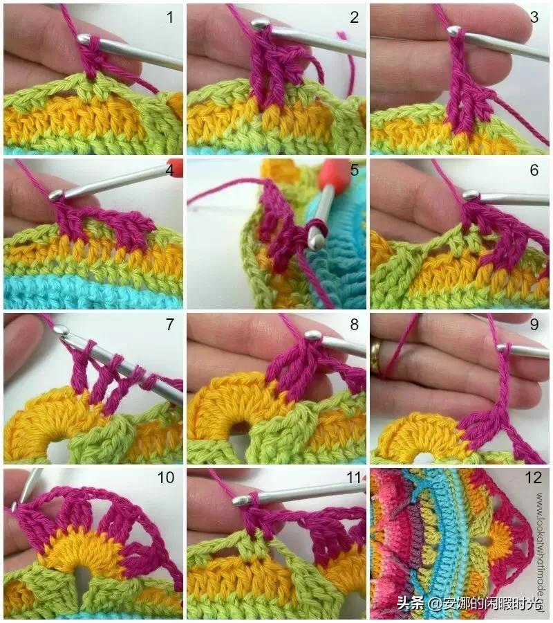 曼陀罗毯子编织教程,苏菲花园曼陀罗毯子钩法高清图解