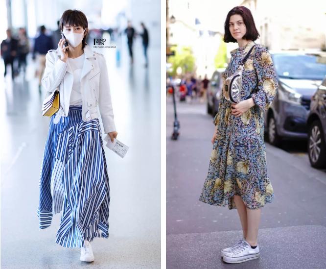 夏天穿裙子小白鞋就是比别人好看,厚底小白鞋怎么搭配裙子女小个子