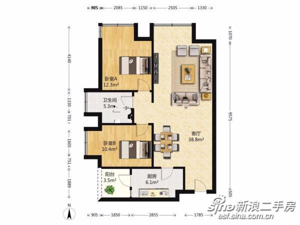 北岸江山3室小户型,北岸江山装修