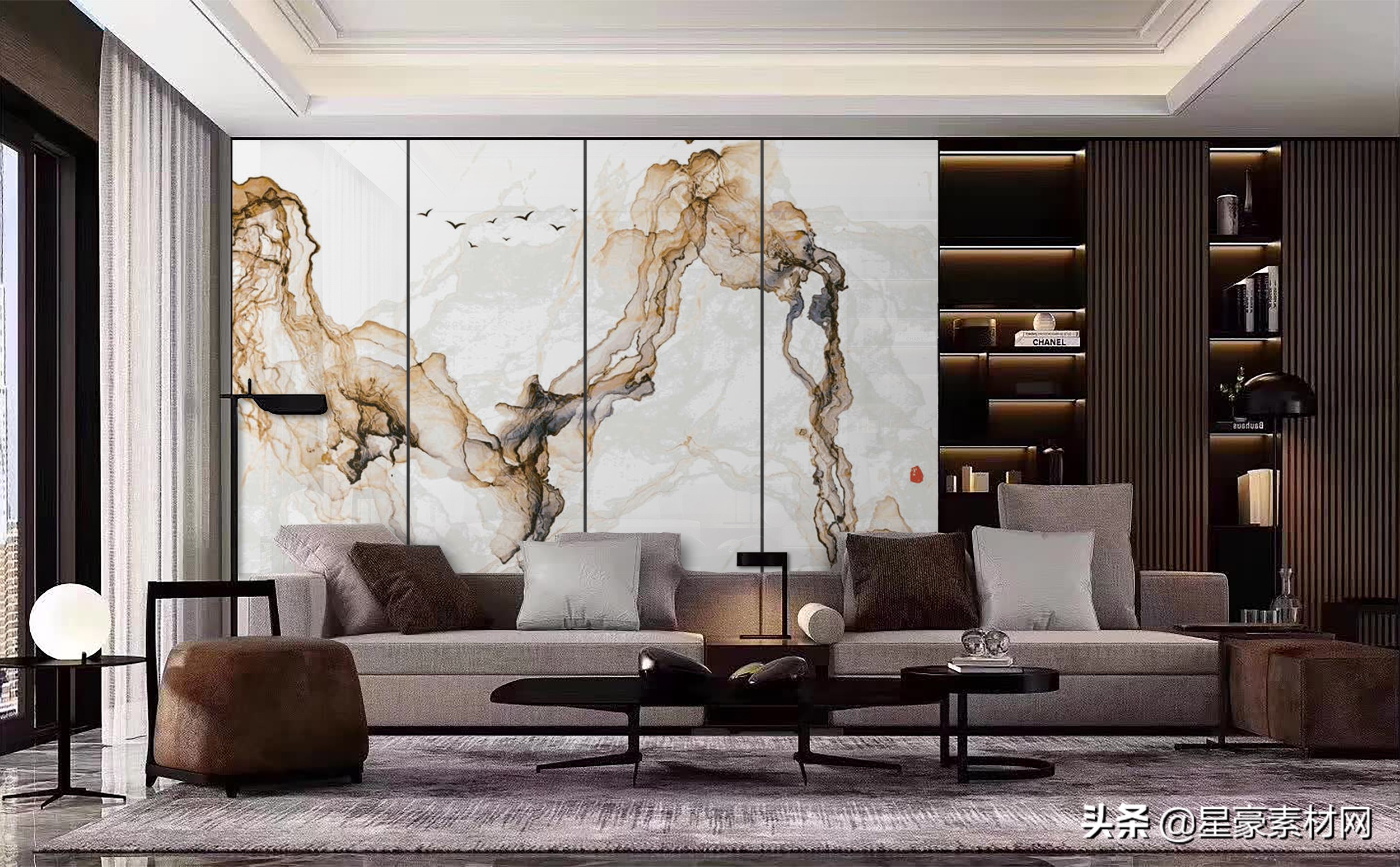 背景墙的颜值顶端，没见过就亏了，2020热门家装统计「星豪素材」