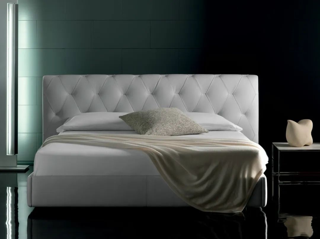 卧室床柜一体效果图,现代简约卧室家具全套