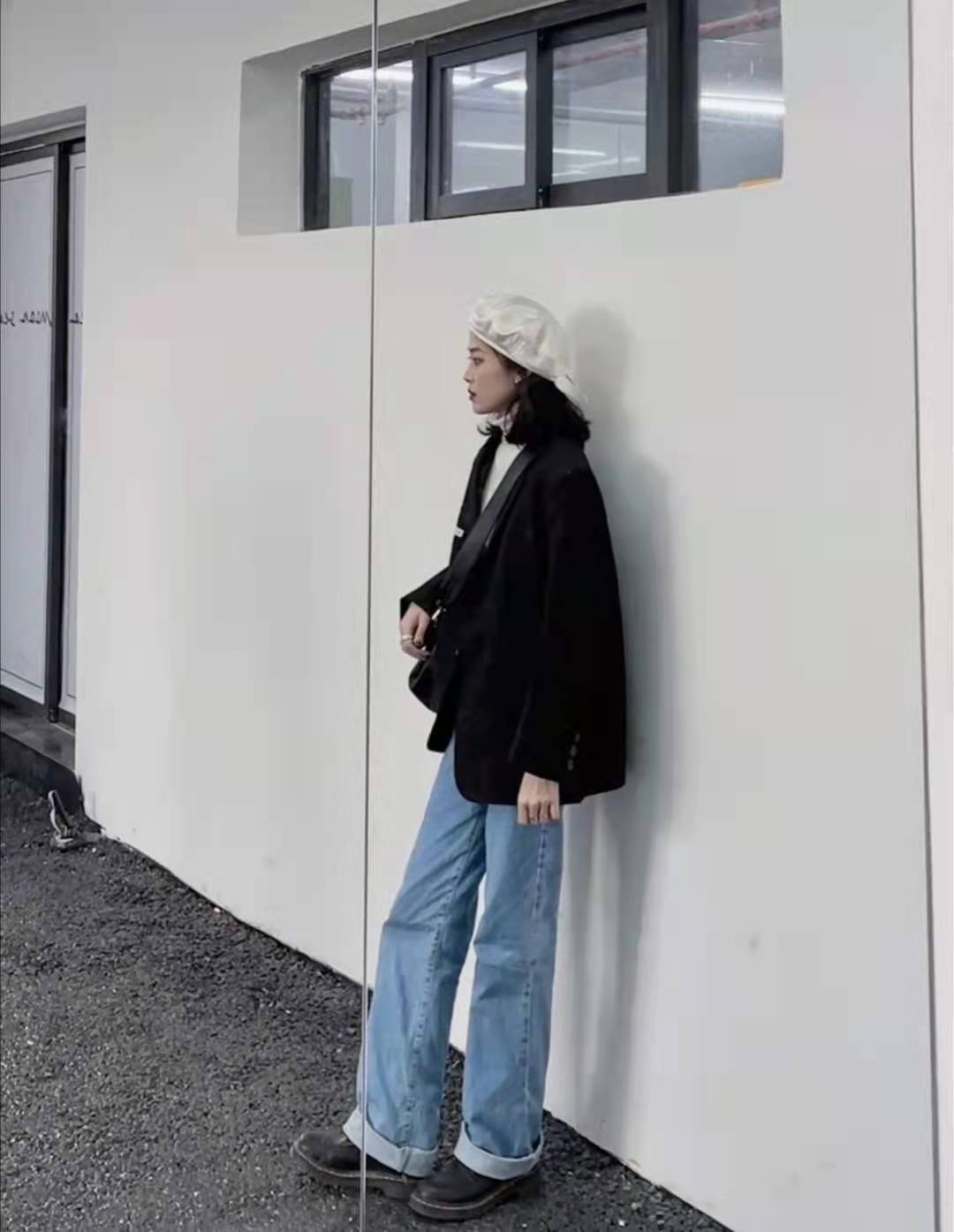 春天西装外套,卡其色西装外套搭配图片女