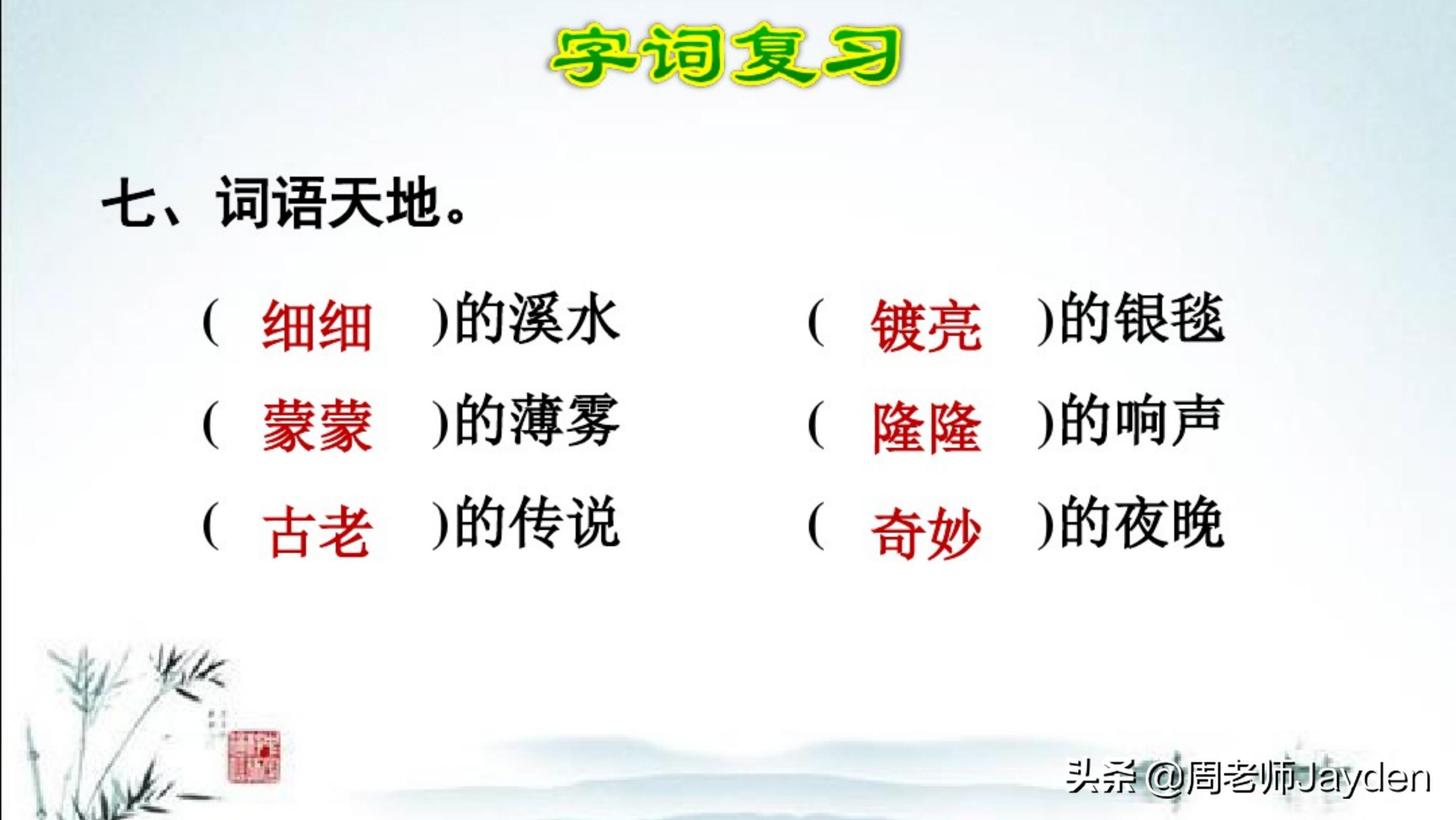 四年级语文上期末总复习梳理导图,四年级语文复习课ppt