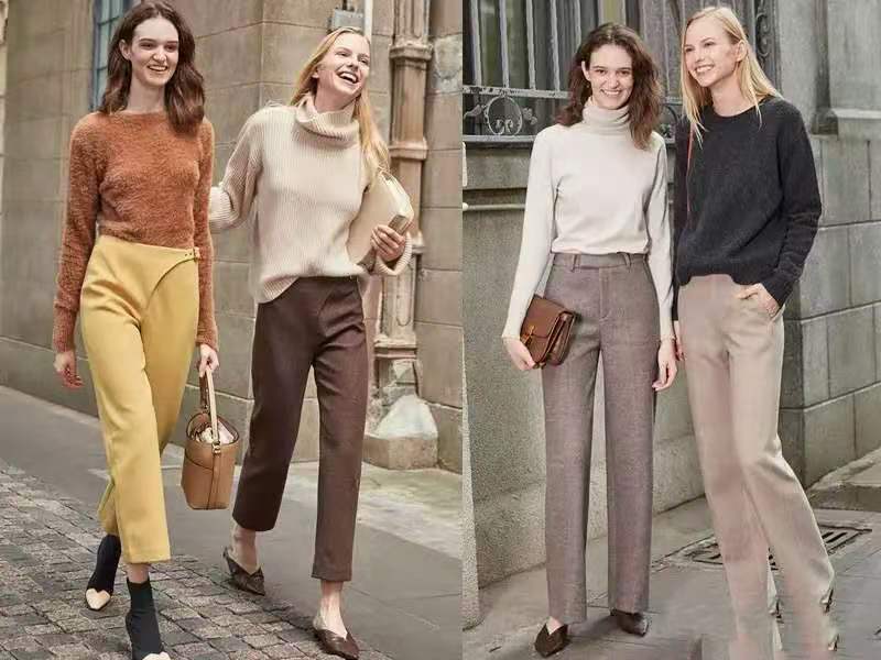 牛仔裤这样穿更好看回头率爆棚,直筒毛呢裤穿搭