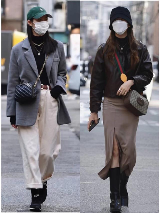 韩国女生人手一件黑色打底衫，穿出了时尚与高级，气质不比超模差