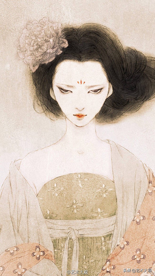 古风插画师画的古风人物,古风美人手绘动漫